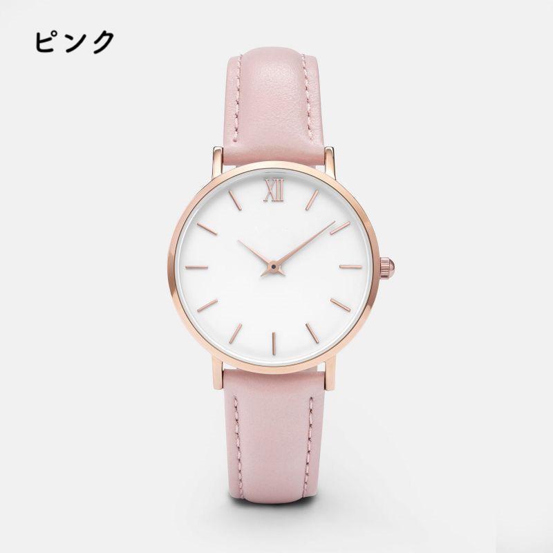 腕時計 リストウォッチ レディース 女性用 円型 丸型 アナログ 無地 レザー調 おしゃれ かわいい きれいめ 上品 カジュアル シンプル 普段使い|plusnao|08