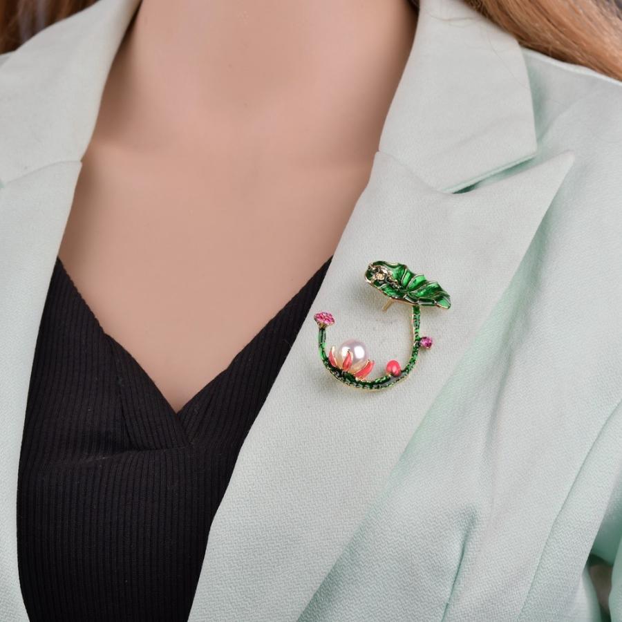 ブローチ ピン アクセサリー レディース フェイクパール ライン