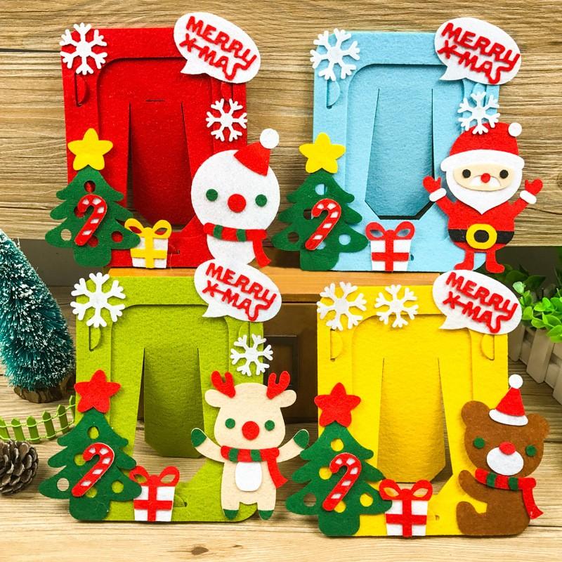 フォトフレーム 写真立て 手作り 小物 製作小物 立て掛け キット 製作キット クリスマス 冬 サンタ トナカイ 熊 鹿 クリスマスツリー フェルト プラスナオ Paypayモール店 通販 Paypayモール
