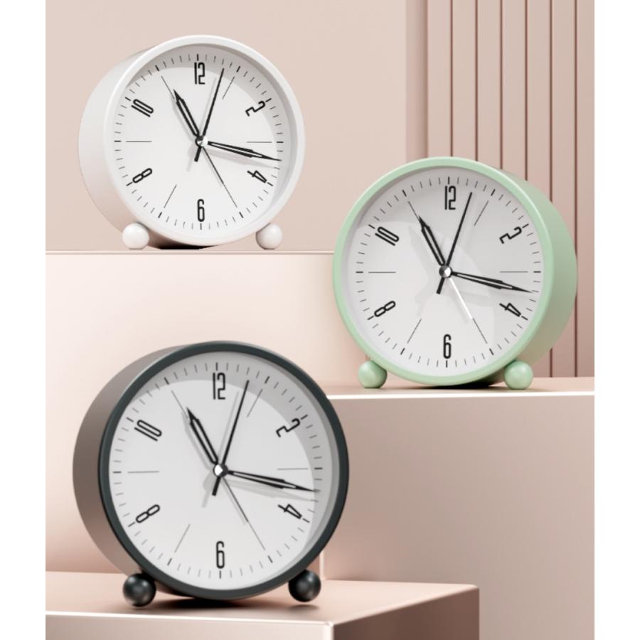 plusnao 目覚まし時計 ライト 照明 置時計 卓上 連続秒針 静音