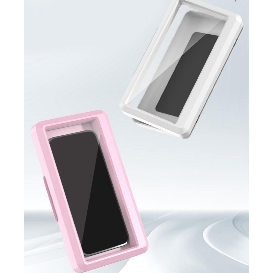 防水スマホケース 壁掛け 360 回転 スマホホルダー 貼り付け タッチ