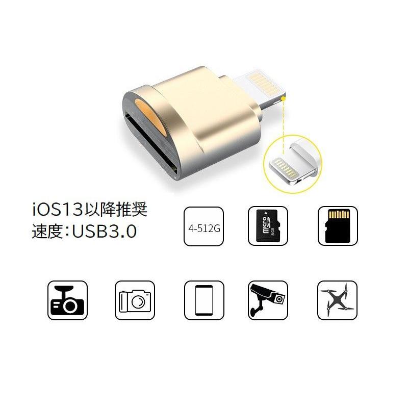 MicroSDカードリーダー Lightning TFカードリーダー マイクロSDカード