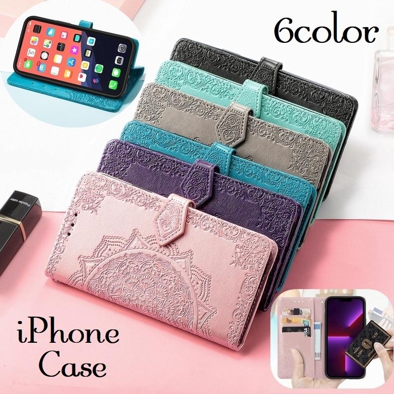 Iphoneケース レディース用 スマホケース Iphoneカバー 女性用 折りたたみ式 収納ポケット カード入れ お札入れ マグネット マンダラ柄 Zak プラスナオyahoo 店 通販 Yahoo ショッピング