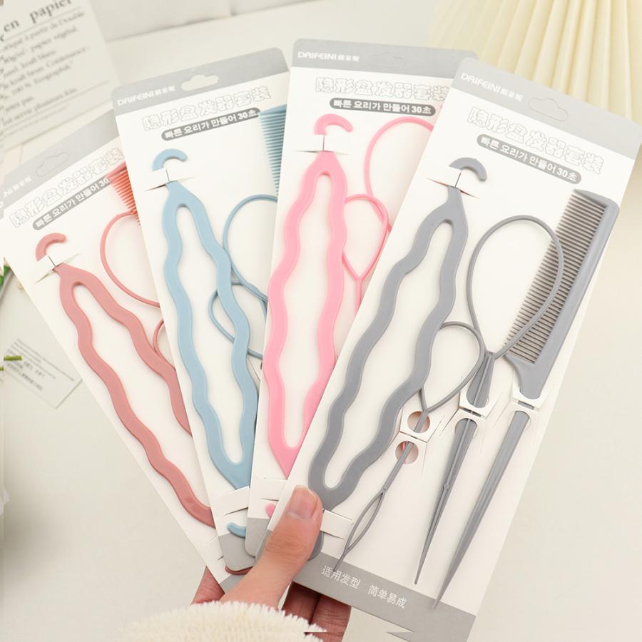 ヘアアレンジスティック コーム 4点セット くるりんぱメーカー くし 櫛 