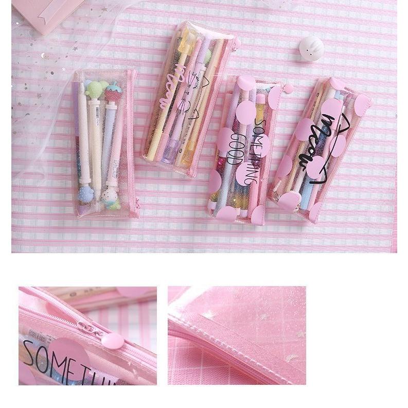 plusnao ペンケース 筆箱 筆記用具入れ 文房具 文具 雑貨 透明