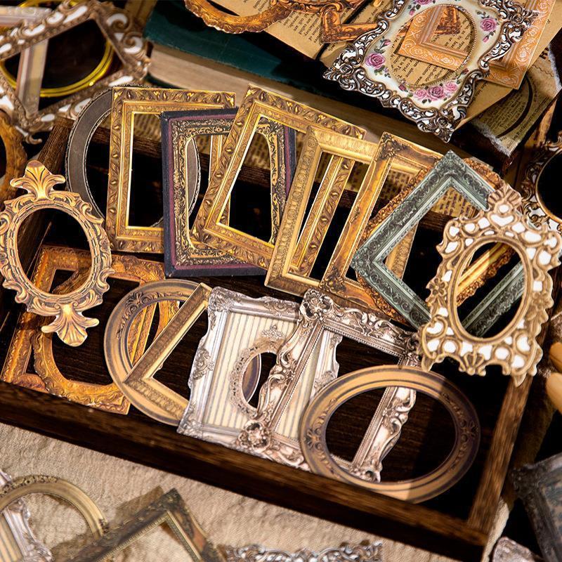 デザインペーパー 素材紙 コラージュ素材 30枚入り 額縁 ハンド