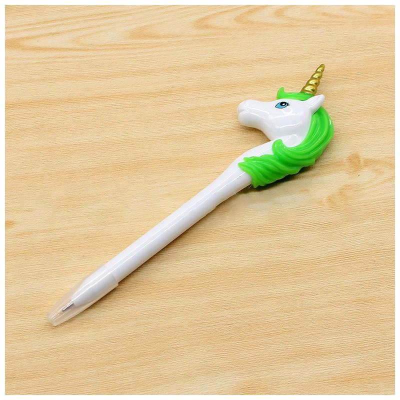 グリーン  ユニコーン  ボールペン   250円 ボールペン 文具 筆記具 ユニコーン形 かわいい ユニーク キャップ付き