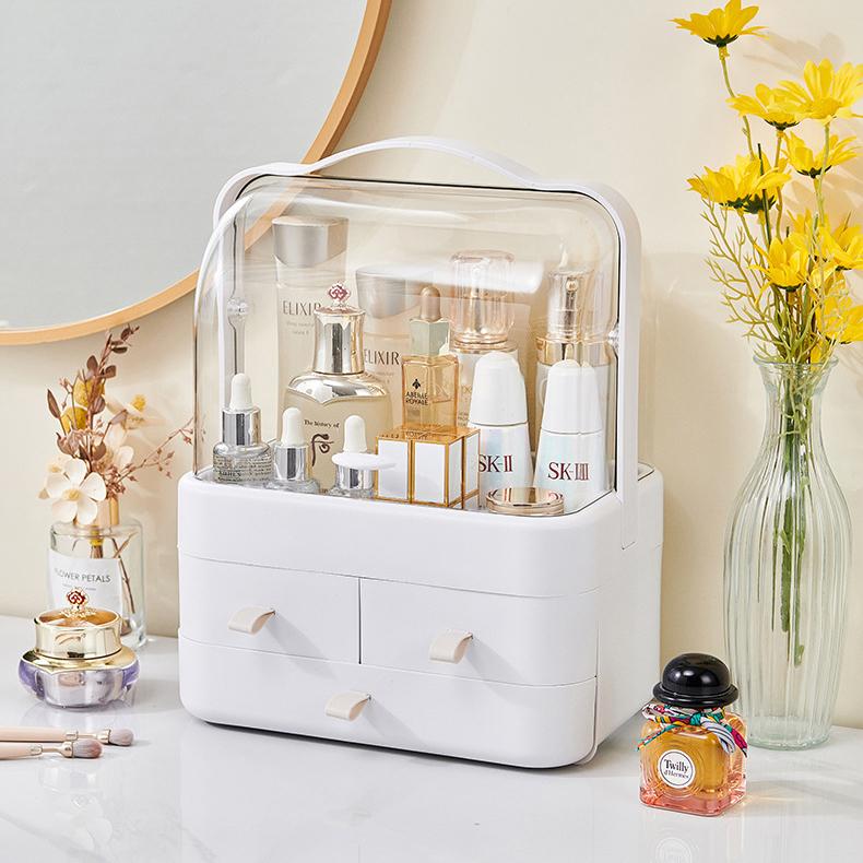 メイクボックス コスメボックス 化粧品収納 蓋付き 持ち手付き