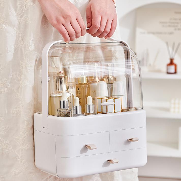楽天市場】コスメ 収納ボックス 大 ポータブル 防塵 防水 引き出し