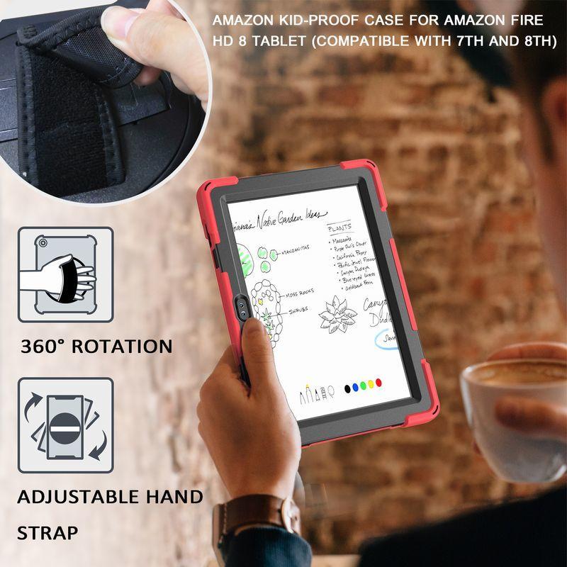 Amazon Kindle Fire ケース タブレットケース バンド付き HD 8