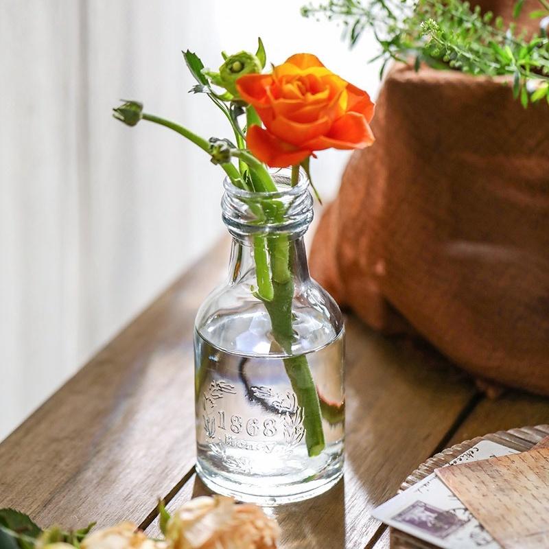 花瓶 花器 フラワーベース ガラス製 置物 クリア シンプル フラワー
