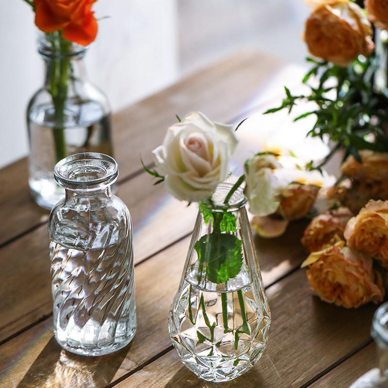 花瓶 花器 フラワーベース ガラス製 置物 クリア シンプル フラワー