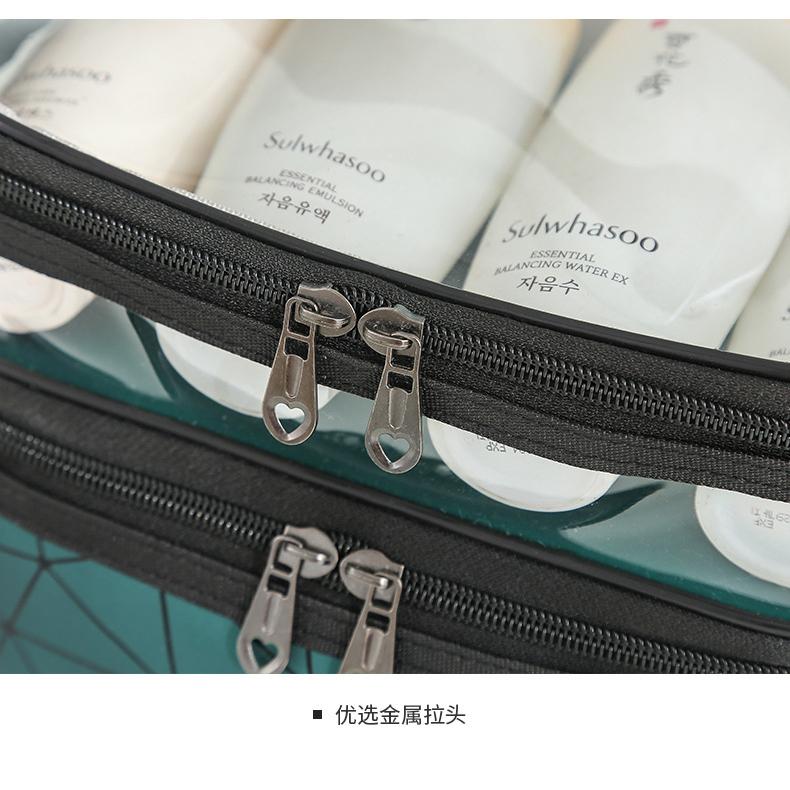 化粧ポーチ メイクアップ ポーチ コスメポーチ ファスナー 2層 2段