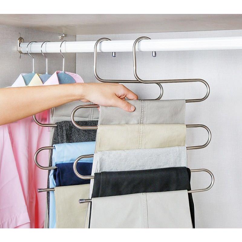 専用　ハンガー plusnao スラックスハンガー S字 5連 2本セット 滑り止め