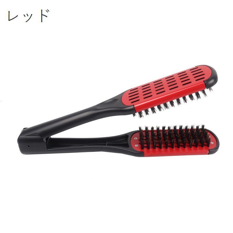 ツインヘアブラシ ヘアーブラシ レディース メンズ はさむ ストレート