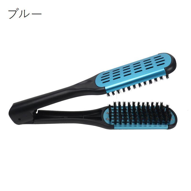 ツインヘアブラシ ヘアーブラシ レディース メンズ はさむ ストレート