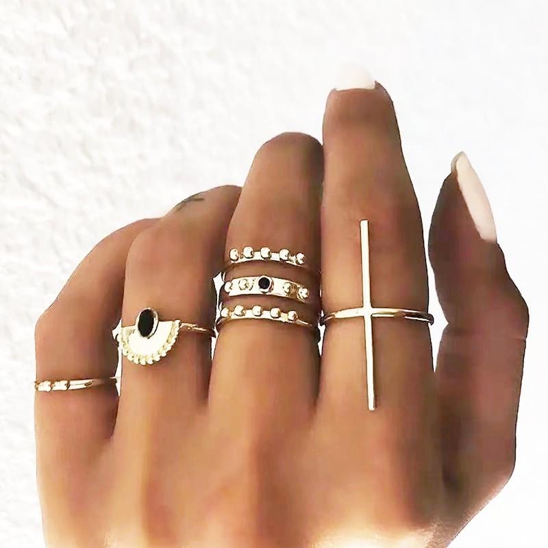 指輪 リング ファッションリング 6個セット レディース アクセサリー ゴールドリング 6個セット