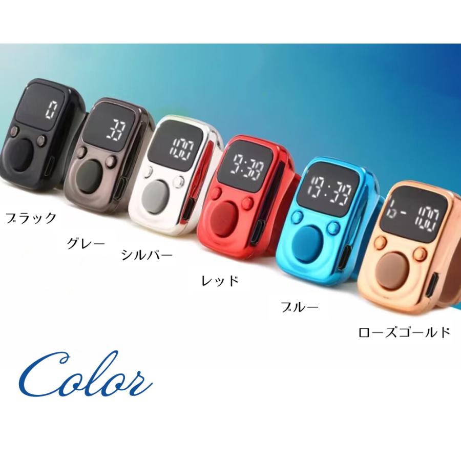 デジタルカウンター 数取り器 指用 リング型 計数機 測定器 カウント 時計 USB充電式 数量カウント 交通量調査 編み物 編み目 リチウム ミニ