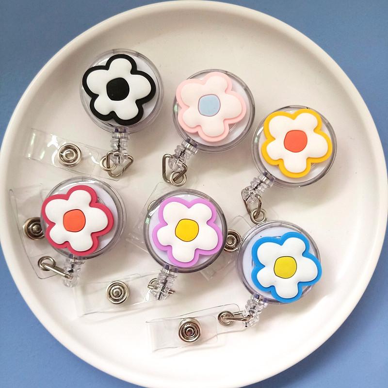 リールクリップ リールストラップ リール付き クリップ ストラップ 花