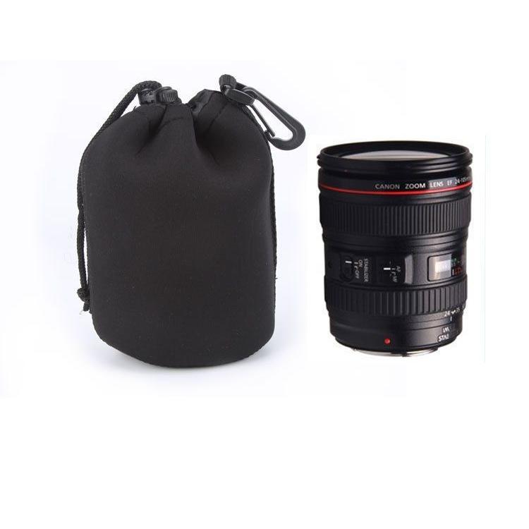 レンズケース 4点セット 4サイズ レンズポーチ カメラレンズ 収納袋