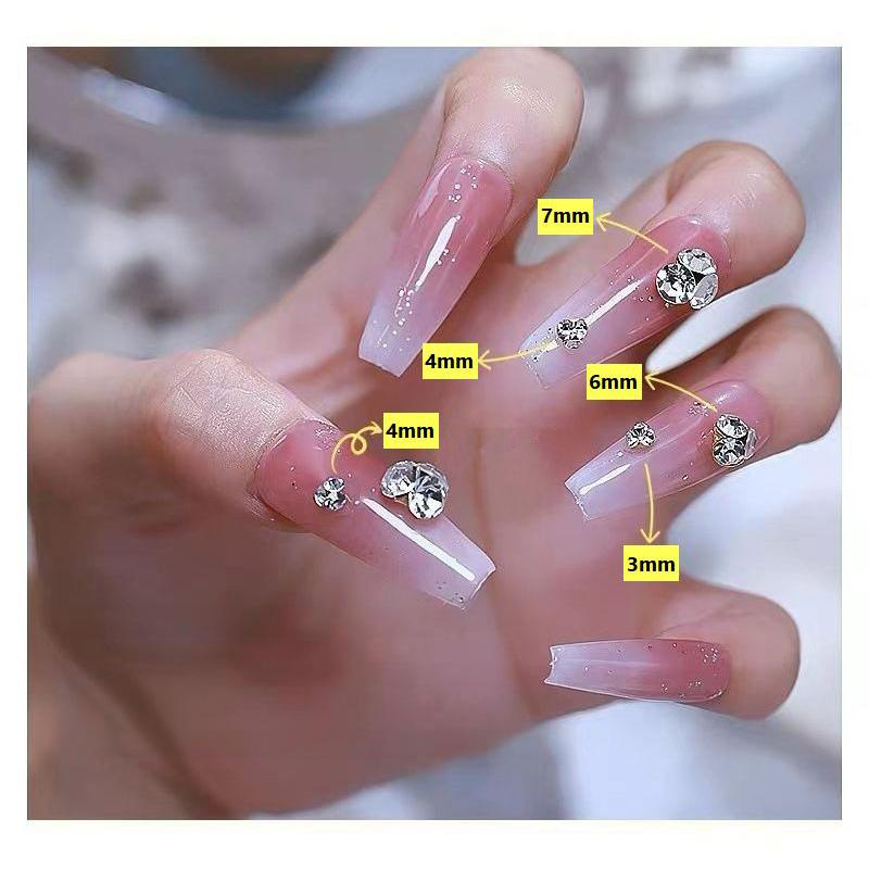 ネイルパーツ ラインストーン 10個セット 選べるサイズ 3mm 4mm 5mm