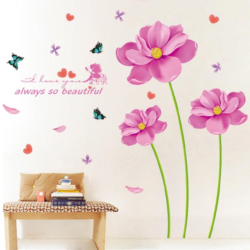 ウォールステッカー 壁紙シール お花 花 フラワー ハート 蝶 チョウ 有名な ちょうちょ 英字 壁装飾 雑貨 シー 英語 壁紙 ステッカー 壁 華やか 装飾
