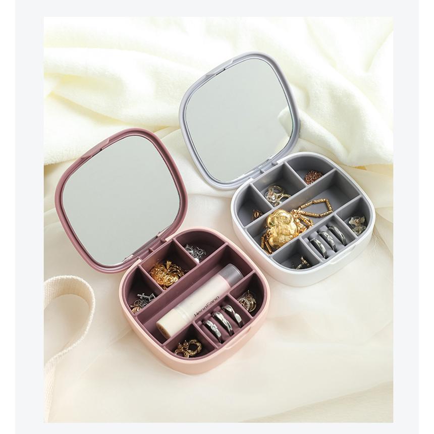 plusnao（プラスナオ） アクセサリーケース 携帯用 鏡付き ミラー付き