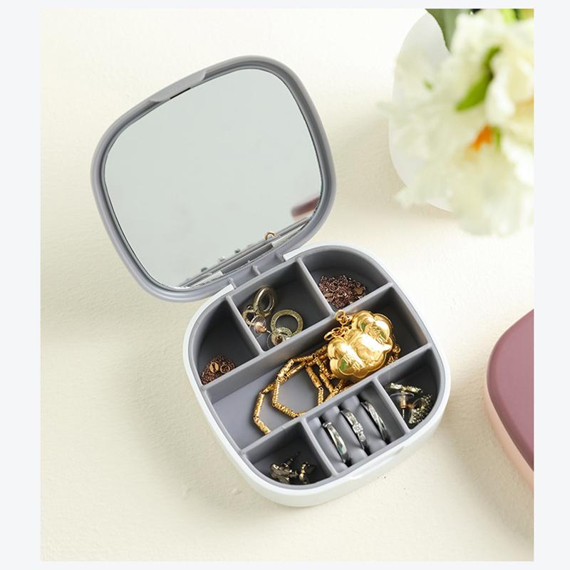 plusnao（プラスナオ） アクセサリーケース 携帯用 鏡付き ミラー付き