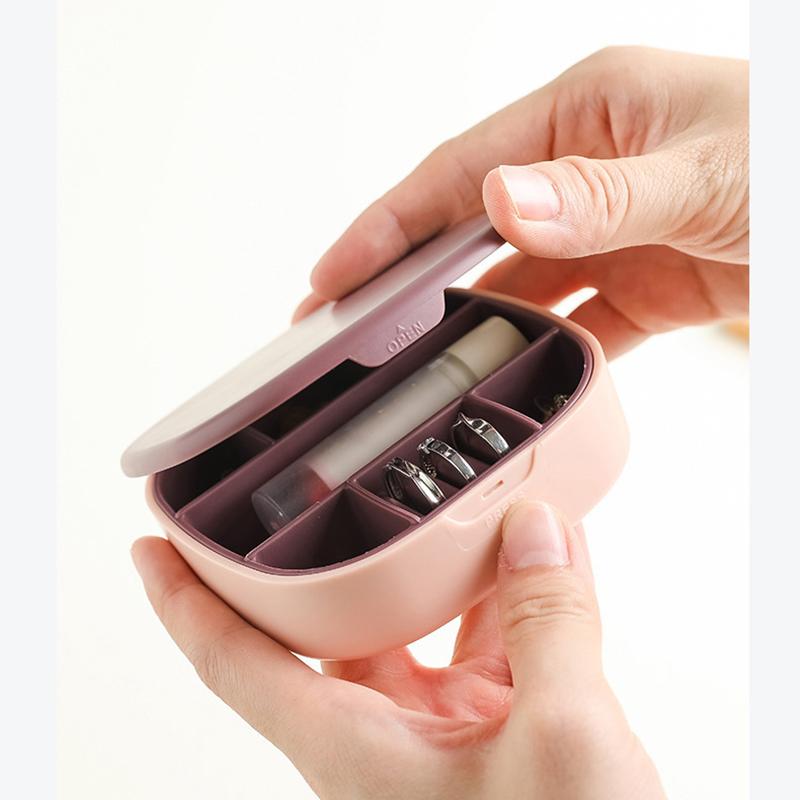 plusnao アクセサリーケース 携帯用 鏡付き ミラー付き