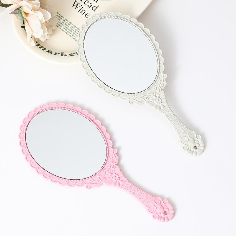 ハンドメイドの鏡 ハンドミラー 手鏡 レディース 女性 楕円形 オーバル型 かわいい
