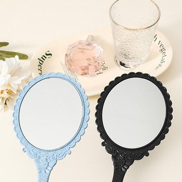 ハンドミラー 手鏡 レディース 女性 楕円形 オーバル型 かわいい