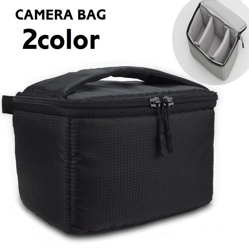 カメラバッグ インナーバッグ 持ち手付き バッグインバッグ 男女兼用 クッション性 仕切り付き ファスナー 一眼レフ収納 カメラ収納 カメラ保護 レン の商品画像