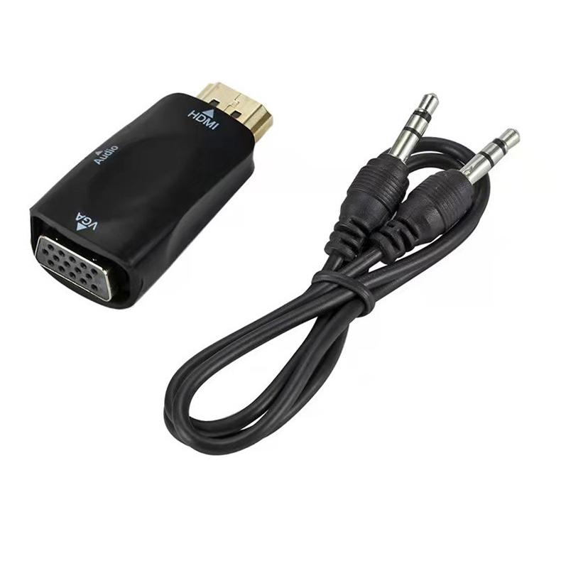変換アダプタ HDMI to VGA 3.5mmオーディオケーブル付き 音声出力対応
