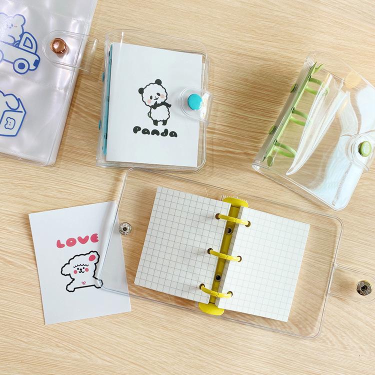 ミニバインダー 3穴 単品 1個 透明 ミニルーズリーフ メモ トレカ