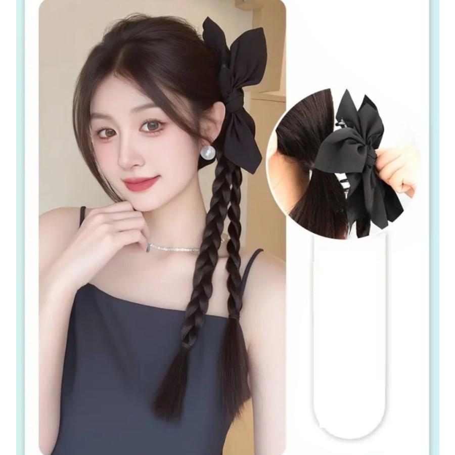 エクステ 三つ編み エクステンション ヘアクリップ レディース つけ毛