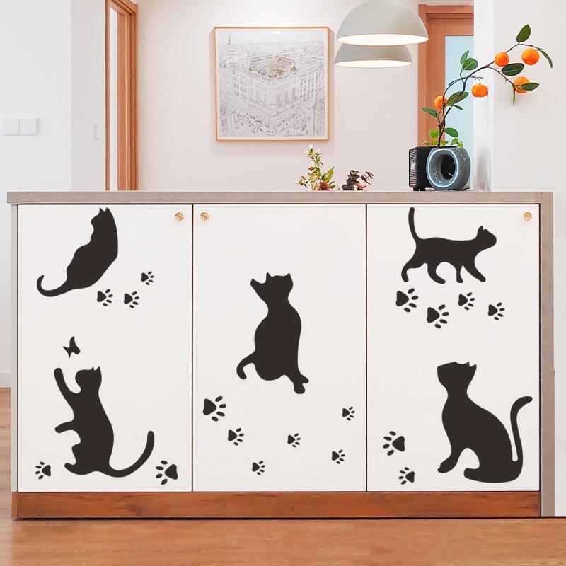【スタイル:13)ウォールデコレーション・ねこ_パターン名:単品追加用】[ガーデ plusnao ウォールステッカー 壁紙シール シールタイプ 猫 ネコ