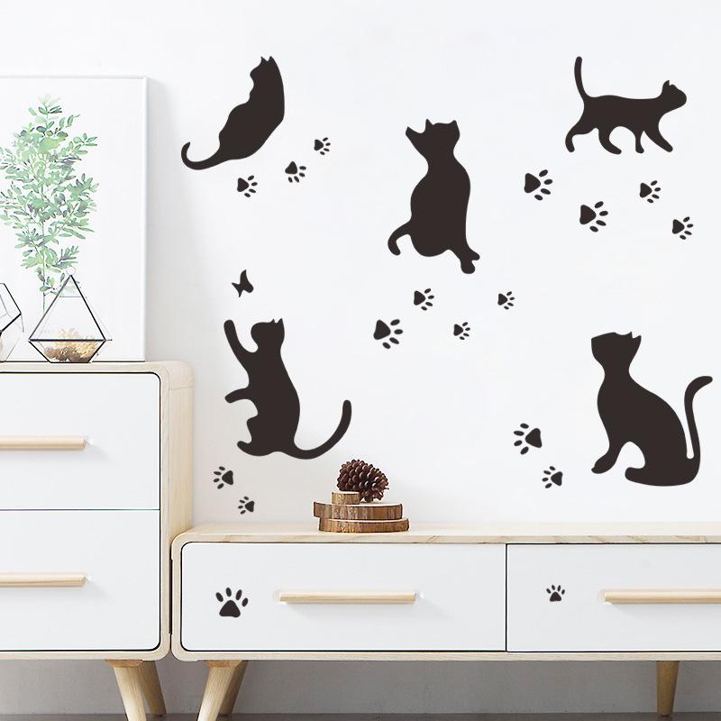 【スタイル:13)ウォールデコレーション・ねこ_パターン名:単品追加用】[ガーデ plusnao ウォールステッカー 壁紙シール シールタイプ 猫 ネコ