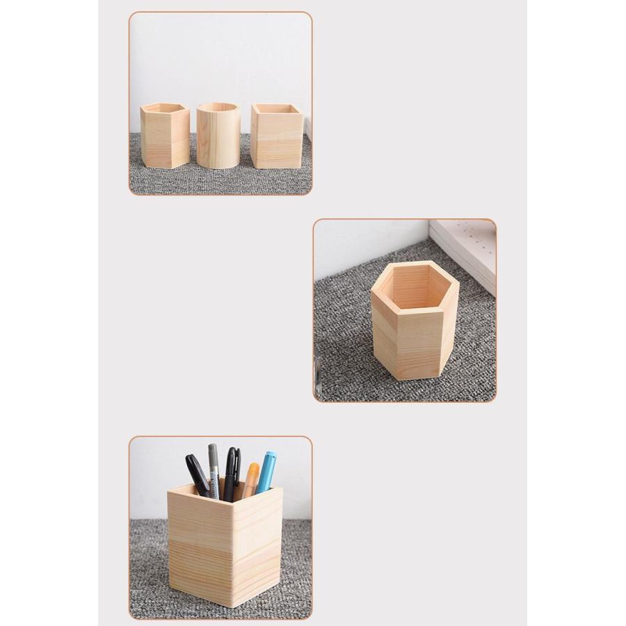 ペン立て ペンスタンド ペンホルダー 文具 ステーショナリー 木製 木目