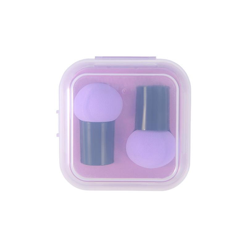 メイクスポンジ スポンジパフ 2個セット 収納ケース付き 持ち手