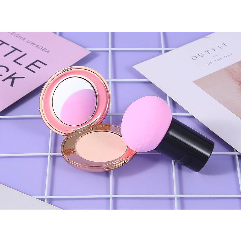 メイクスポンジ スポンジパフ 2個セット 収納ケース付き 持ち手