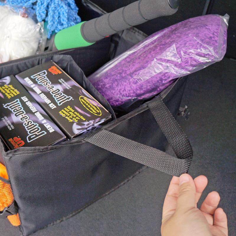 車内収納ボックス 折りたたみ 大容量 カー用品 車用収納用品 無地 黒