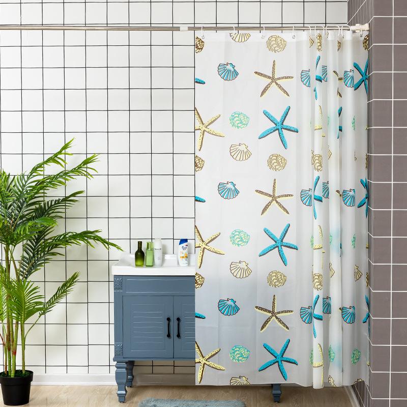 シャワーカーテン バスカーテン カーテンリング付き 目隠し 間仕切り 防水 お風呂 バス用品 浴室 ユニットバス 脱衣所 シャワールーム 新