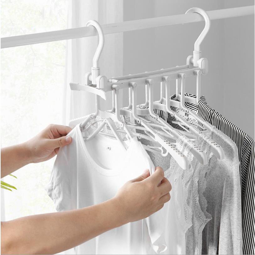 plusnao ハンガー 6連 6枚 衣類ハンガー 収納 クローゼット 省スペース
