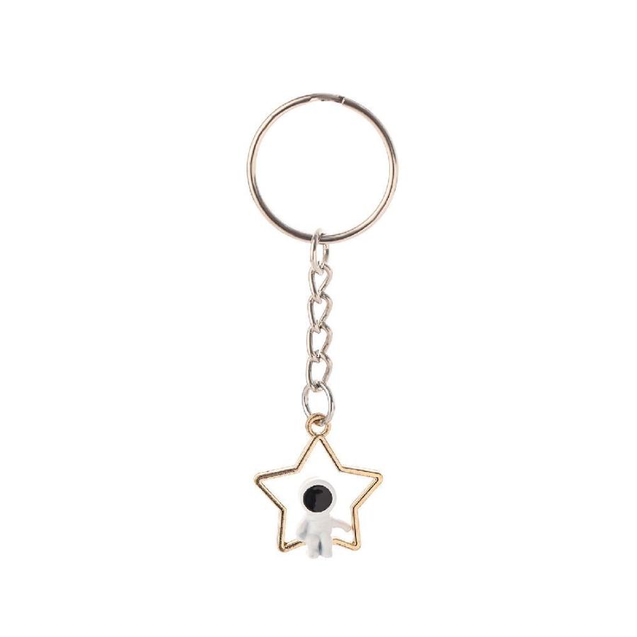キーホルダー キーリング チェーン 星 月 宇宙 アクセント チャーム