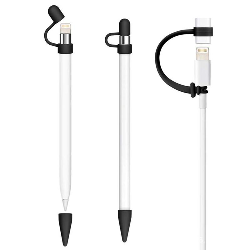 Apple iPad カバー　ApplePencil 3点セット Apple Pencil用キャップカバー 3点セット 紛失防止 ペン先 キャップ