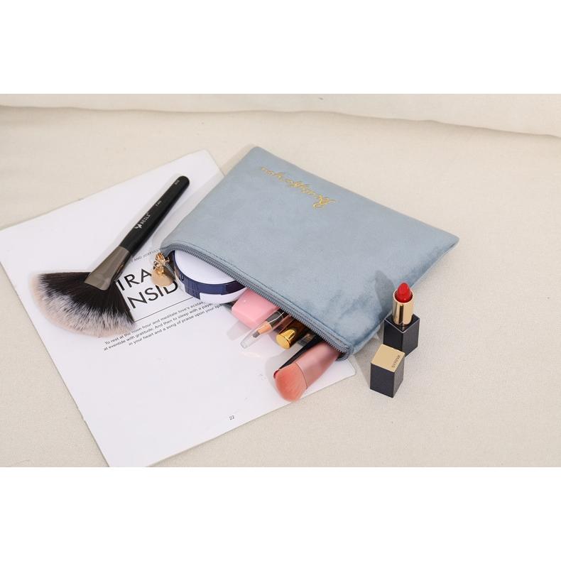 化粧ポーチ コスメポーチ ベロア調 レディース ファスナー 小物入れ