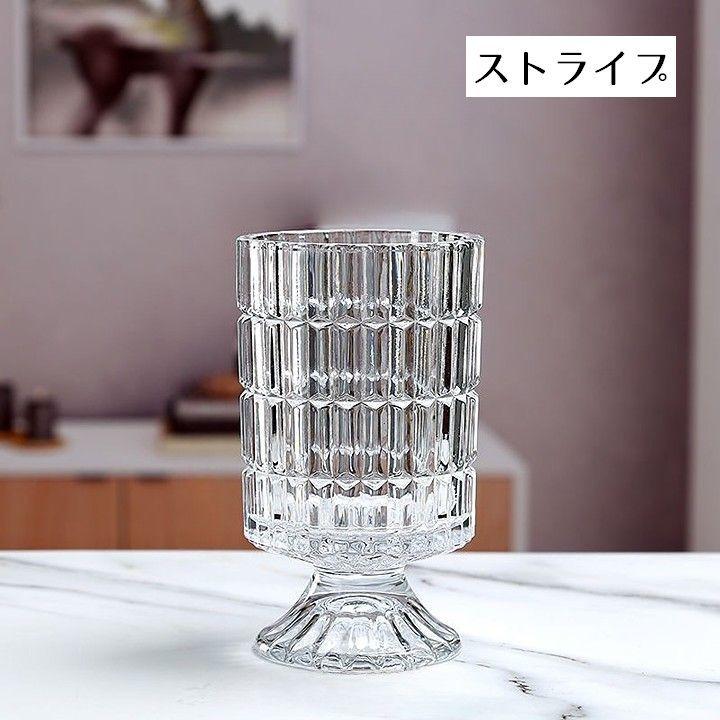 フラワーベース 花瓶 花器 円柱型 インテリア雑貨 卓上 クリア 透明