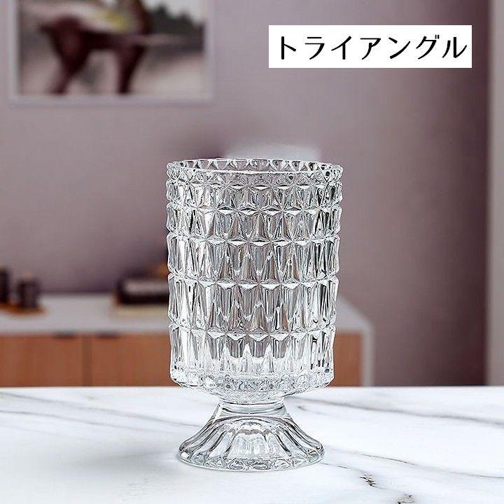 フラワーベース 花瓶 花器 円柱型 インテリア雑貨 卓上 クリア 透明