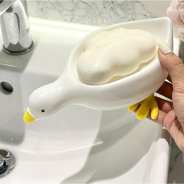 plusnao ソープディッシュ 石鹸ケース 石けん置き アヒル型