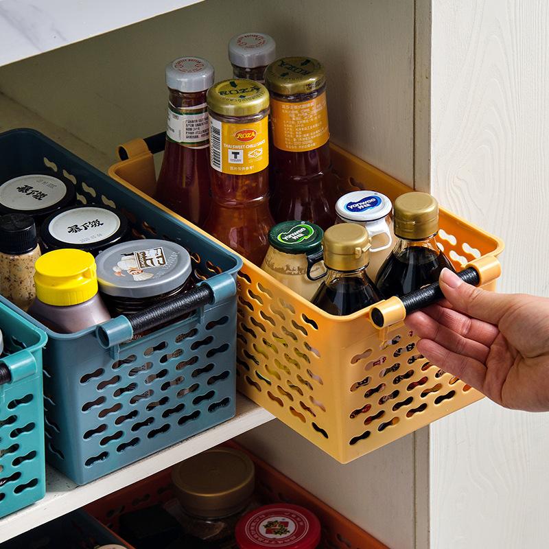 plusnao 収納ケース 小物入れ 取っ手付き コンテナ かご メッシュ 調味